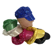 Party Caps with sequins assorted colours - Red V922-AWD-C1721-CAPSEQ -RED