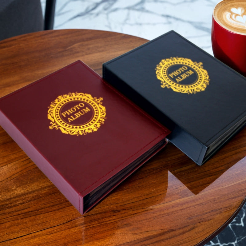 Classic photo album 200 Pcs 4x6 photos Red and Black - Black V922-AWD-D0522-PHOALB200BL