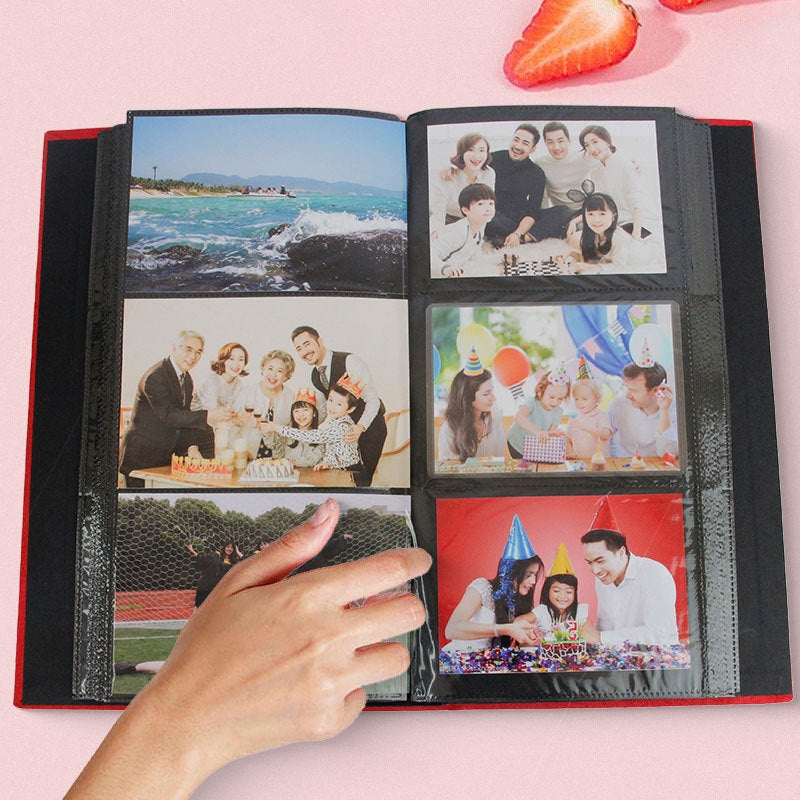 Photo album with luxurious cover Assorted colours Large 300 PCs 6 Inch - Red V922-AWD-D0531-PHOALM300-R