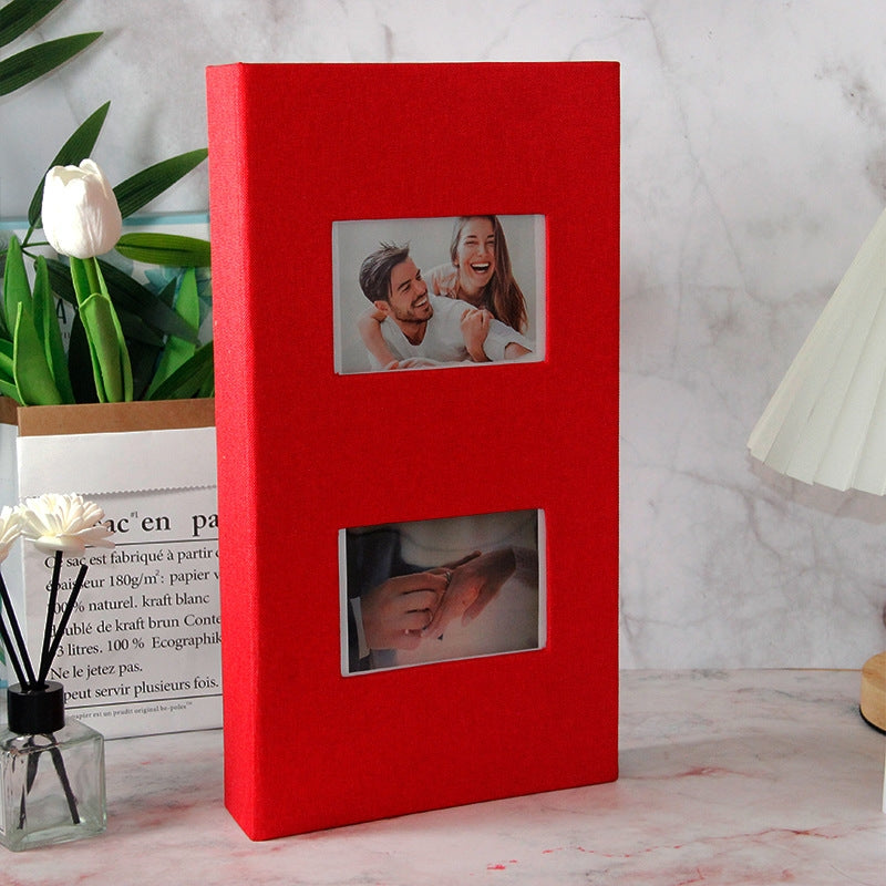 Photo album with luxurious cover Assorted colours Large 300 PCs 6 Inch - Red V922-AWD-D0531-PHOALM300-R