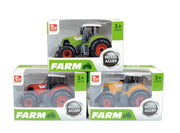 3x DIECAST METAL FARM TRACTORS RED YELLOW GREEN V922-AWD-D0531-TRA068