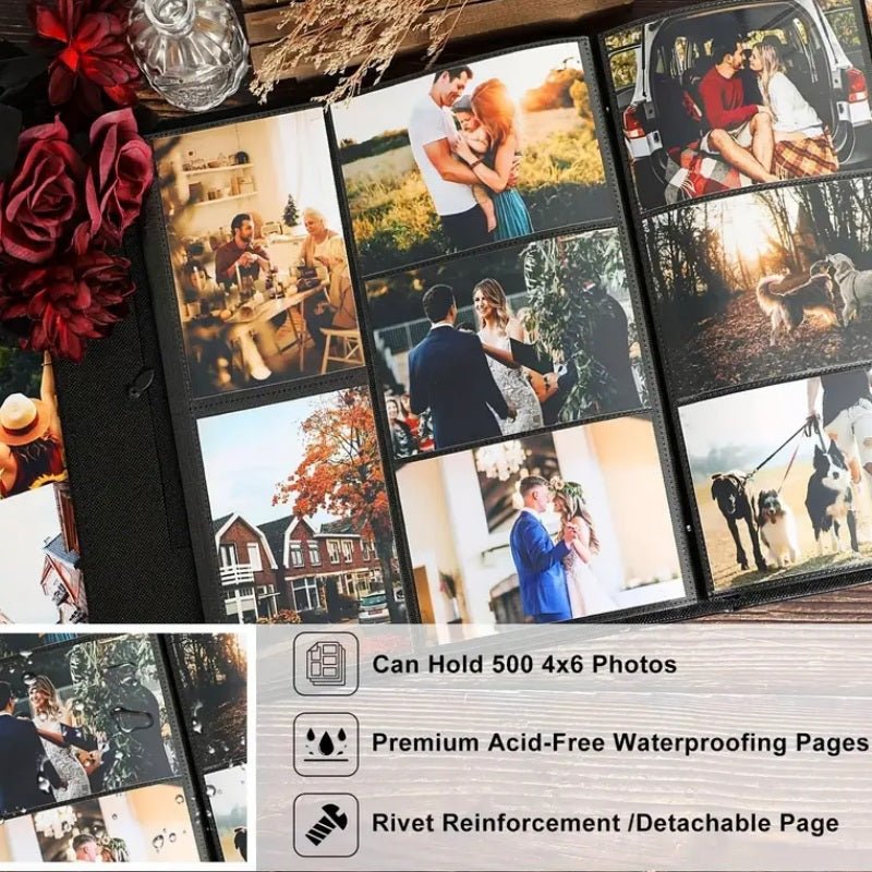 Extra Large 600-Pocket Leather Photo Album - Silver V922-AWD-D0532-PHOALB600-SL