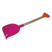 2x Wooden handle toy rake V922-AWD-D0603-RAKE279