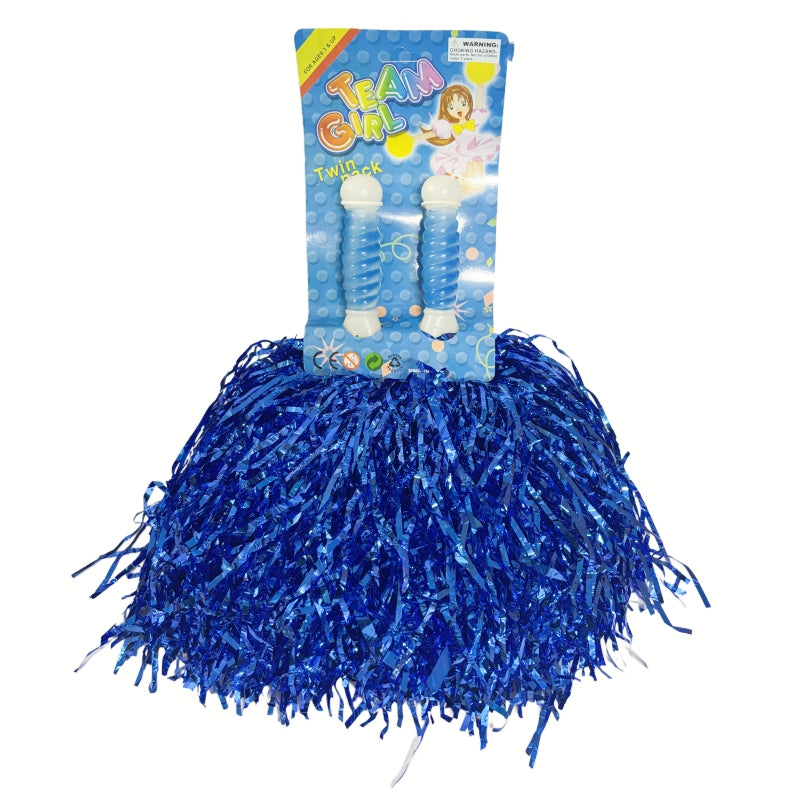 4 Sets/8pcs Metallic Team Girls' Cheerleading Dance Party Dress Pom Poms Pompoms - Silver V922-AWD-D1001-POMPOM-S