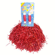 4 Sets/8pcs Metallic Team Girls' Cheerleading Dance Party Dress Pom Poms Pompoms - Silver V922-AWD-D1001-POMPOM-S