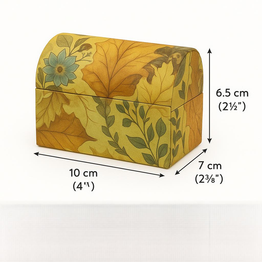 2-Pack Decorative Floral Storage Boxes - Autumn Leaf Pattern, Handmade-Style Paper Gift & Trinket Boxes V922-AWD-D1104-BOXCHE