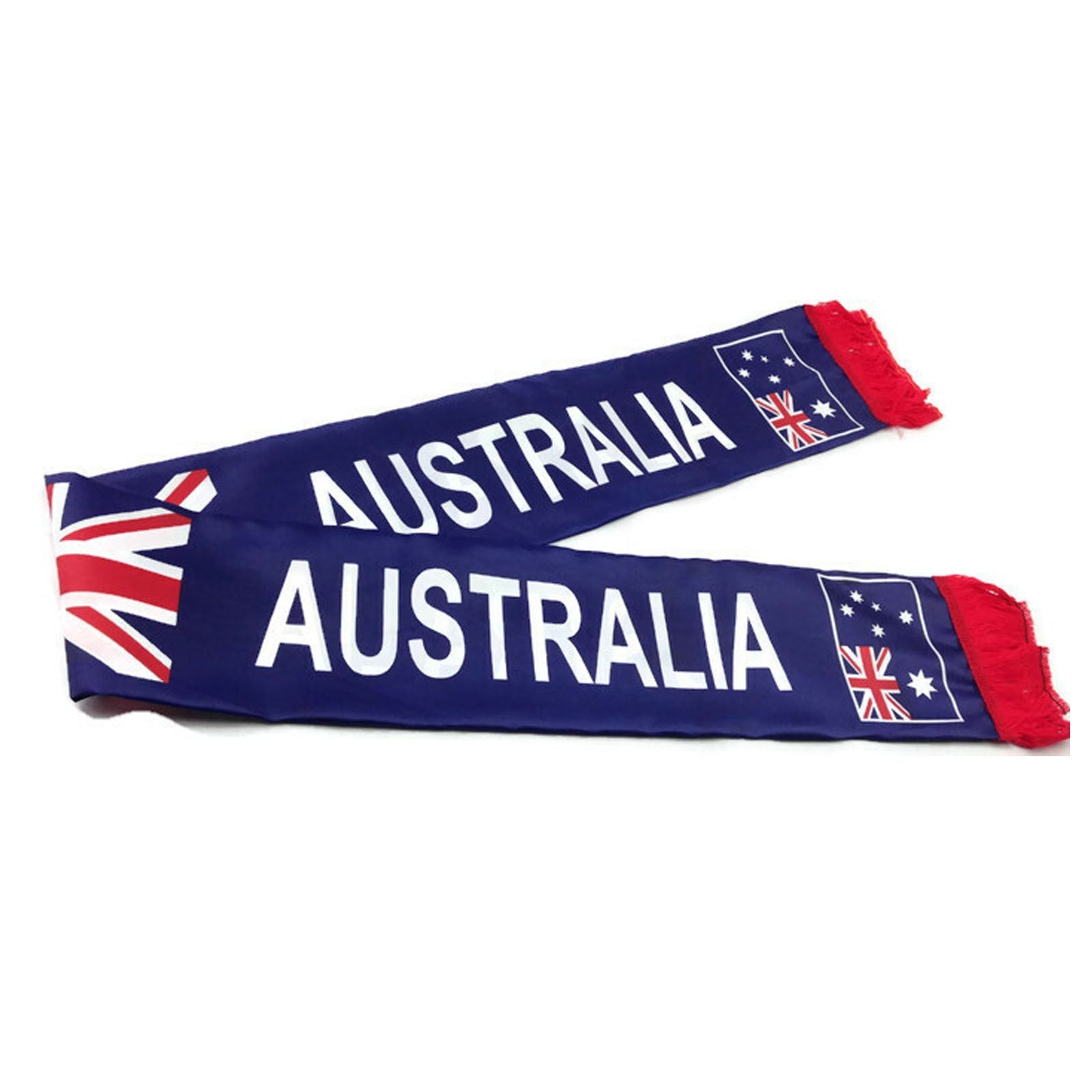 100% POLYESTER Australian National Flag SCARF Australia Day Costume Party Fringe Souvenir V922-AWD-D1112-SCRAUS