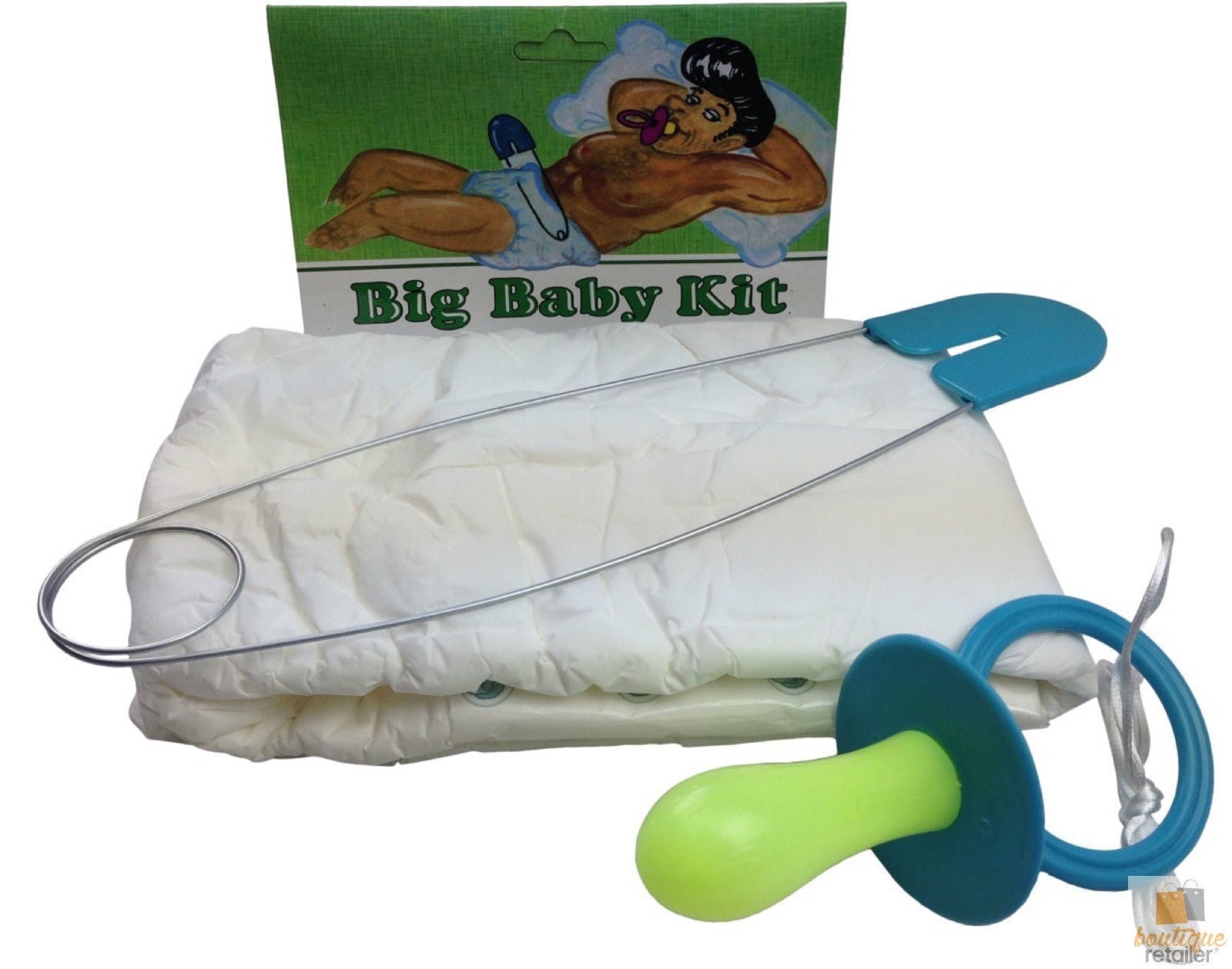 Fancy Dress Big Giant Diaper Dummy Nappy Jumbo Pin ADULT BABY COSTUME V922-AWD-D1113-BABKIT