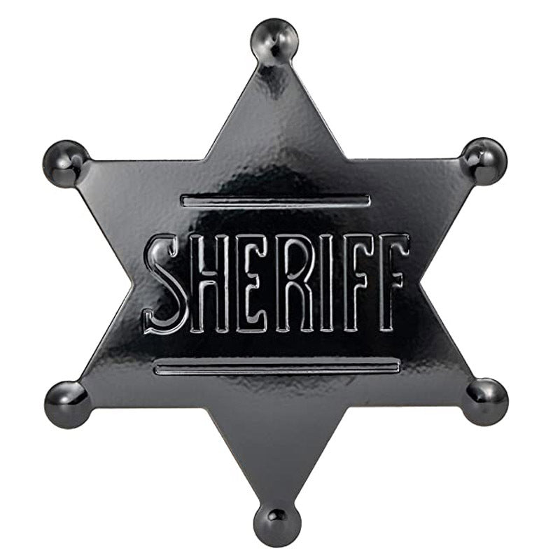 METAL SHERIFF BADGE ASSORTED COLOURS - Ancient Bronze V922-AWD-D1133-SHEBADM-AB