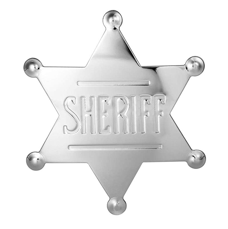 METAL SHERIFF BADGE ASSORTED COLOURS - Ancient Bronze V922-AWD-D1133-SHEBADM-AB