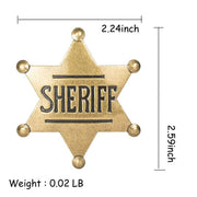 METAL SHERIFF BADGE ASSORTED COLOURS - Ancient Bronze V922-AWD-D1133-SHEBADM-AB