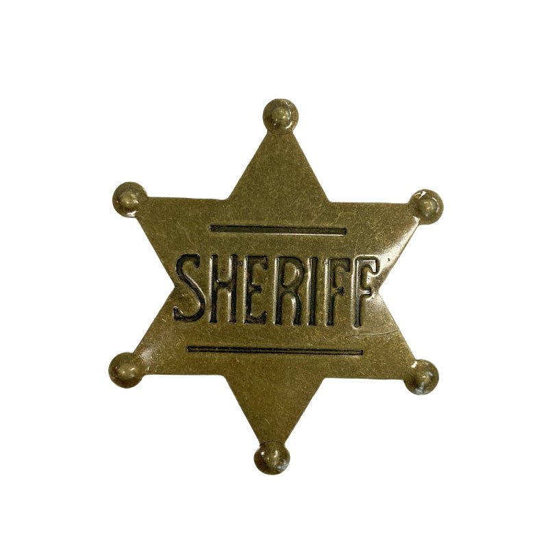 METAL SHERIFF BADGE ASSORTED COLOURS - Ancient Bronze V922-AWD-D1133-SHEBADM-AB