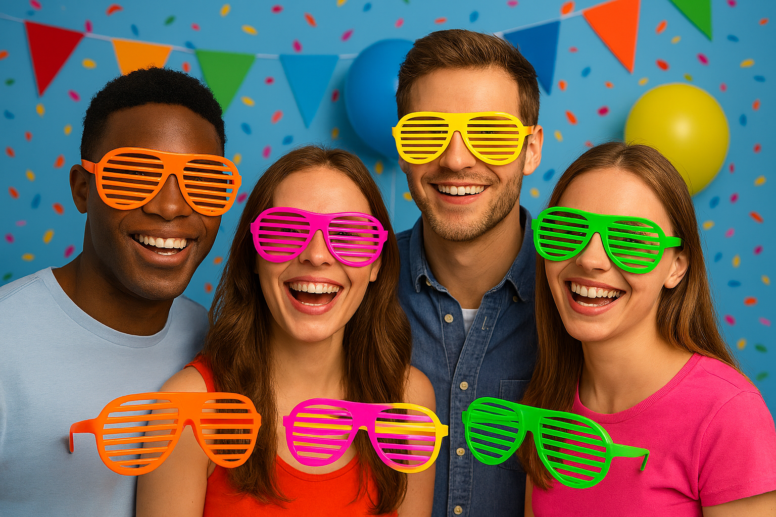 2X Giant Oversized Shutter Shades - Assorted Colours, Fun Party Glasses, Novelty Costume Accessory V922-AWD-D1302-GIASUNS