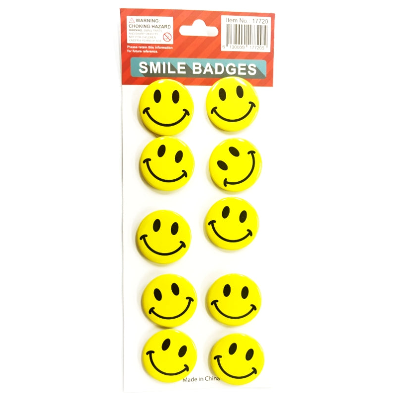 Smiley face badges - Small 3cm V922-AWD-D1311-SMIPINS
