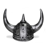 Viking Helmet Medieval Viking Horned Hat Warrior Costume Hat Cosplay-Silver Black V922-AWD-D1332-HATVIKB