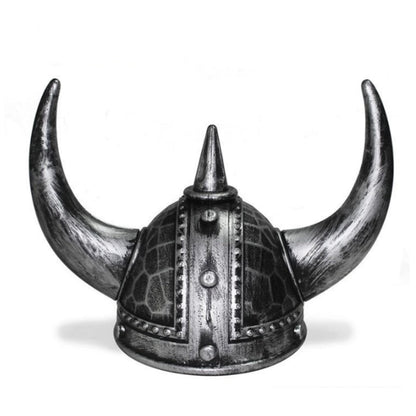Viking Helmet Medieval Viking Horned Hat Warrior Costume Hat Cosplay-Silver Black V922-AWD-D1332-HATVIKB