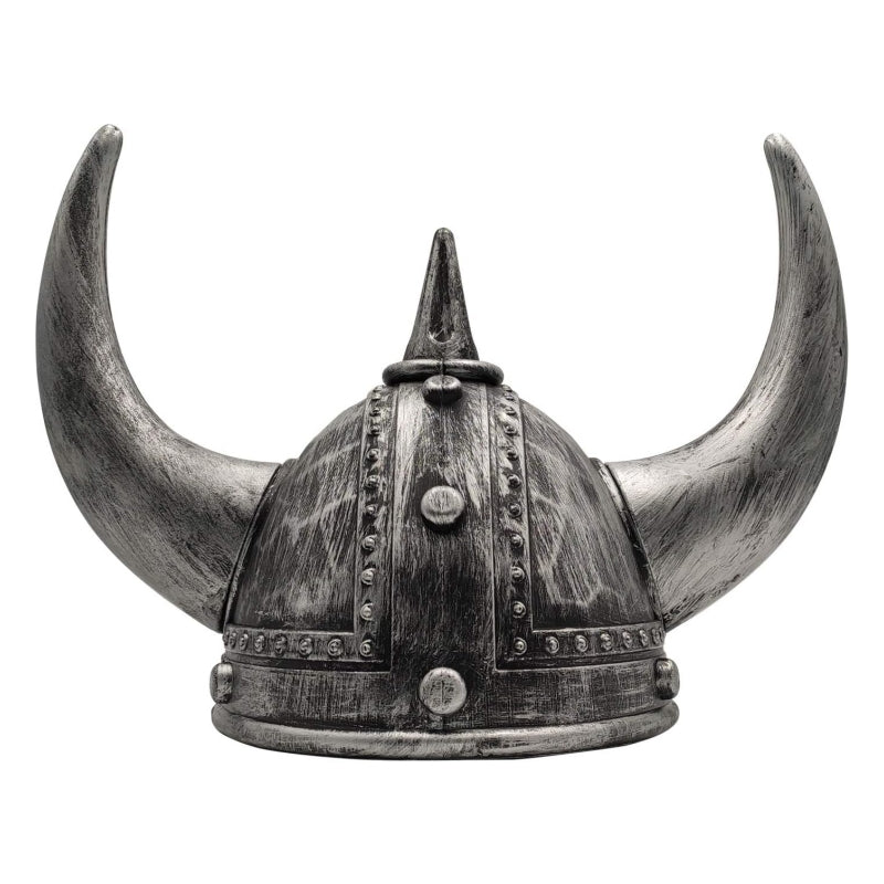 Viking Helmet Medieval Viking Horned Hat Warrior Costume Hat Cosplay-Silver Black V922-AWD-D1332-HATVIKB