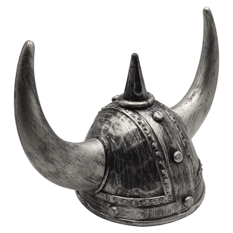 Viking Helmet Medieval Viking Horned Hat Warrior Costume Hat Cosplay-Silver Black V922-AWD-D1332-HATVIKB
