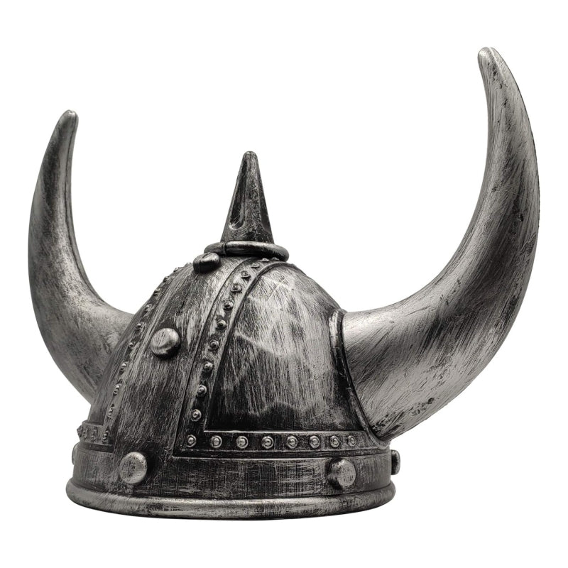 Viking Helmet Medieval Viking Horned Hat Warrior Costume Hat Cosplay-Silver Black V922-AWD-D1332-HATVIKB