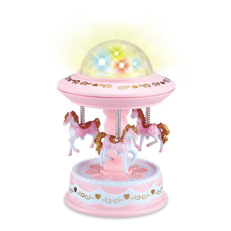 Pink Music Box Musical Carousel Horse LED Carousel Toy Child Birthday Xmas Gift V922-AWD-E0101-MUSCARP