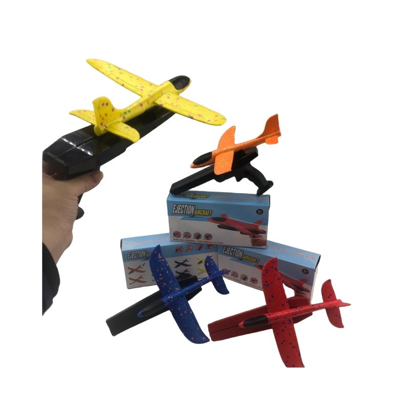 2x Ejection Foam Plane Toy Outdoor Sport with Light Safe for Children Birthday Gift V922-AWD-E0404-EJCPLA