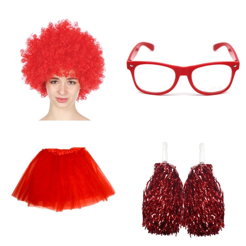 School house carnival colour celebrates kit Wig Glasses Tutus and Pom Poms - Yellow V922-AWD-E1211-HOUCOLY