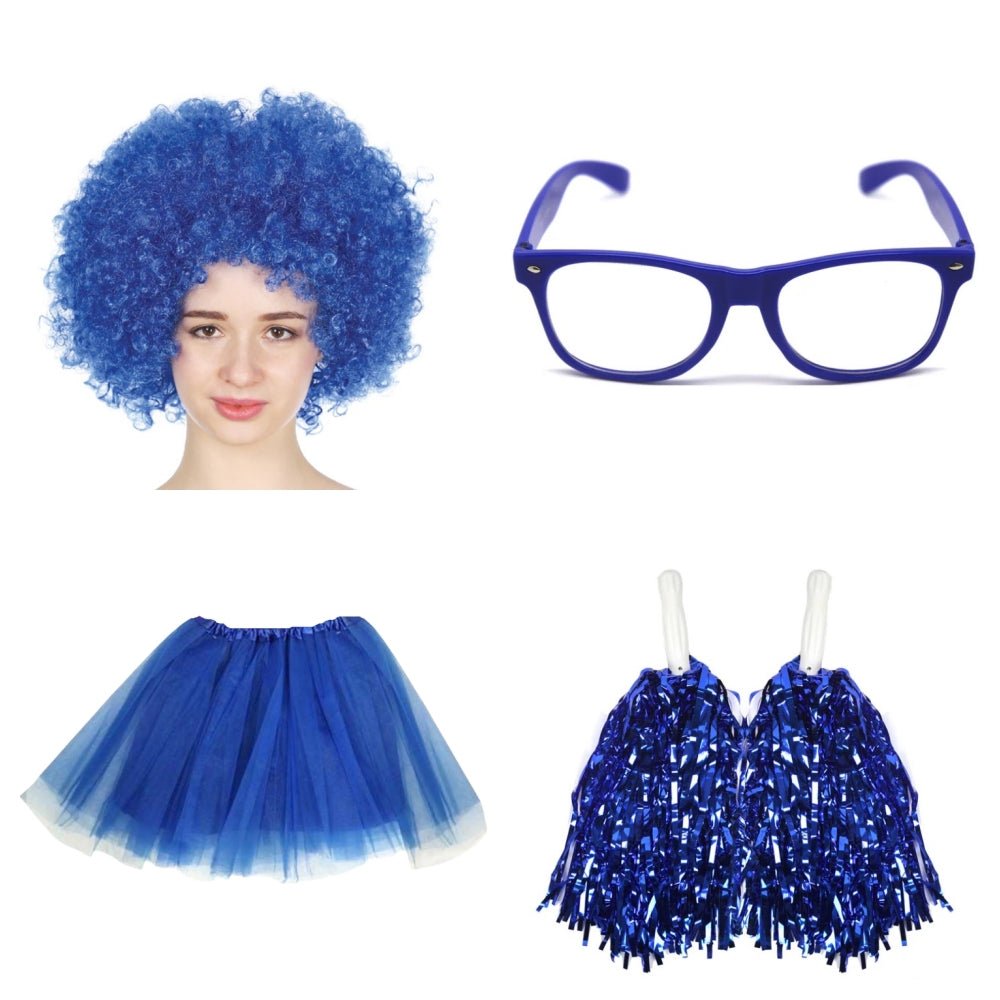School house carnival colour celebrates kit Wig Glasses Tutus and Pom Poms - Yellow V922-AWD-E1211-HOUCOLY