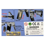 Electric Toy Machine Gun - Battery Operated with Flashing Lights, Sound & Infrared Ray - Pretend Play Gun V922-AWD-E1302-GUNM16