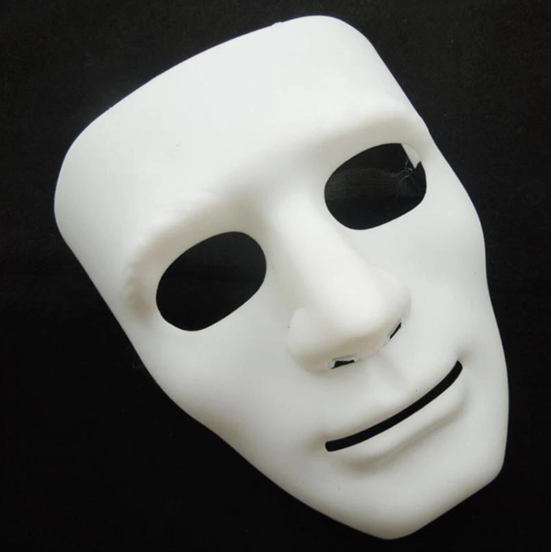2x Robot Plain Mask Purge Style Halloween Scary Ghost Blank Mask Unisex - 1xBlue +1xWhite V922-AWD-F0161-MASBLA-B+W