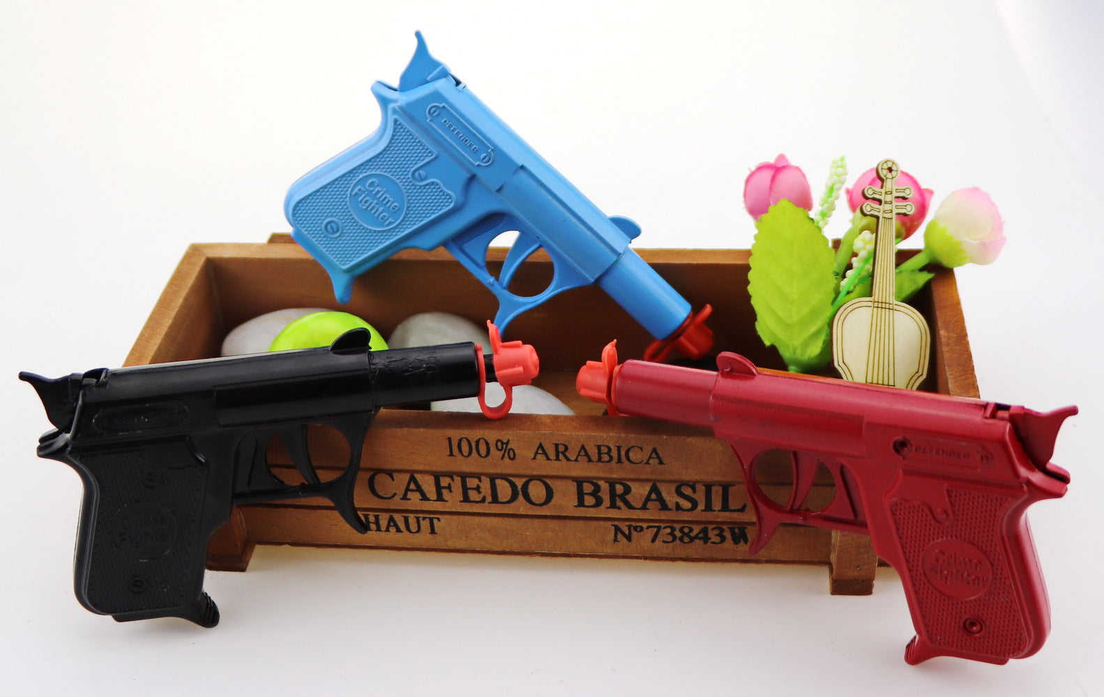 2 PCs of Diecast metal spud gun pack red + black - 1 Red+1 Black V922-SPUGUNM-MIX