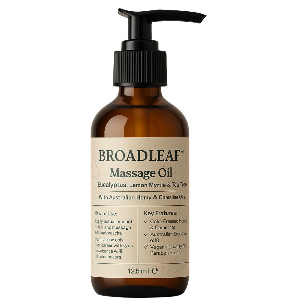 Premium Broadleaf Hemp & Camelina Massage Oil with Australian Essentials V925-BLH-MASSAGEOIL-125ML