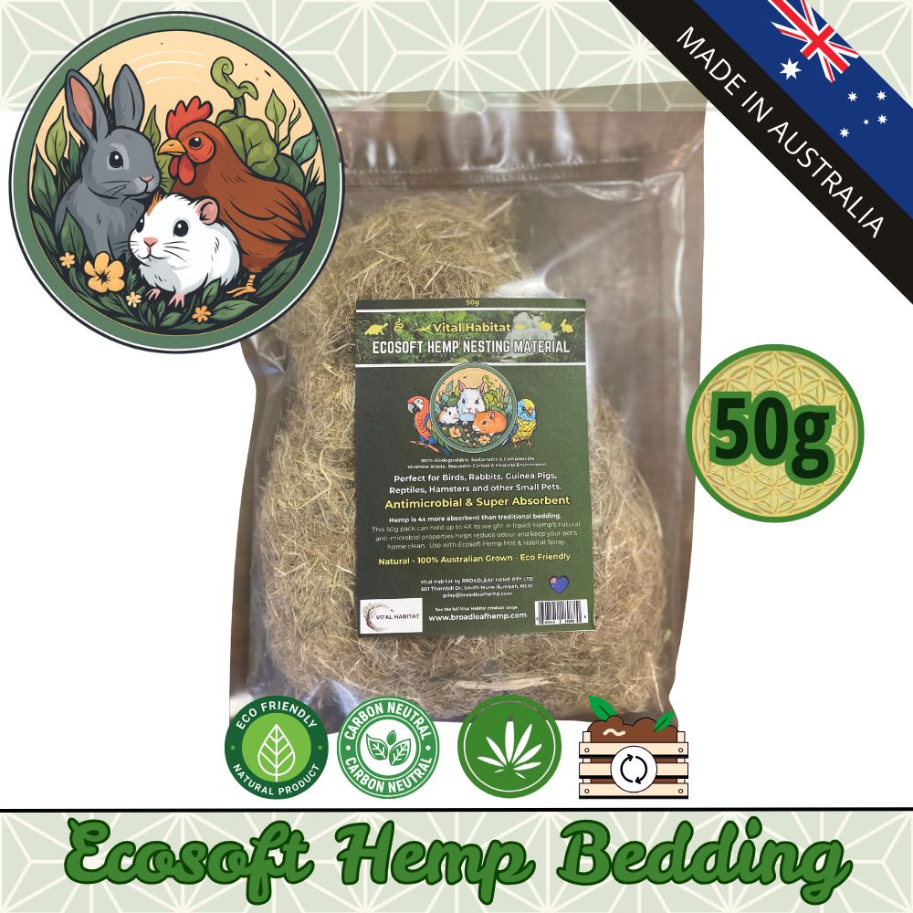 Hemp Absorbent Nest Material | 50g | 2 Pack + Free Shipping V925-HN1