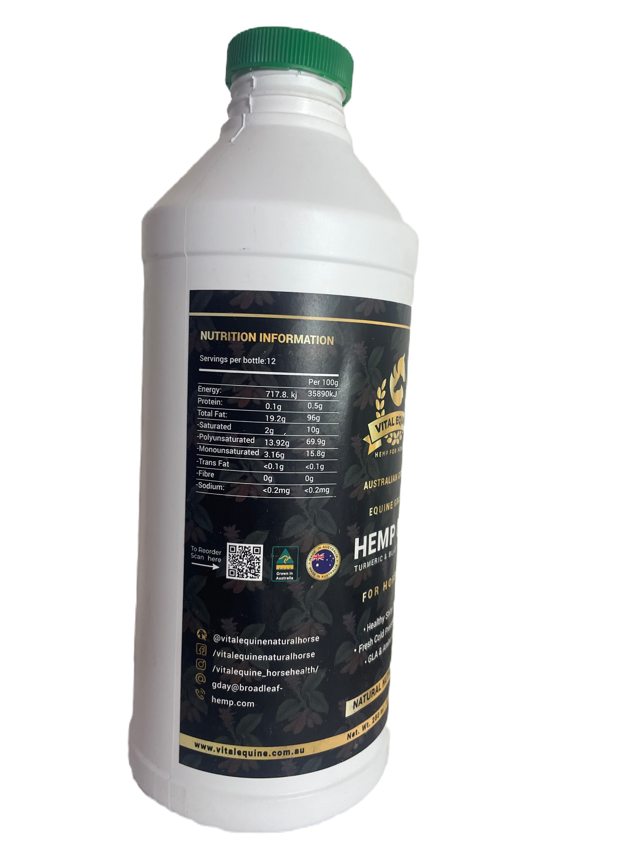 Vital Equine | Hemp & Turmeric Oil For Horses - 1 litre V925-VEO-T-1L