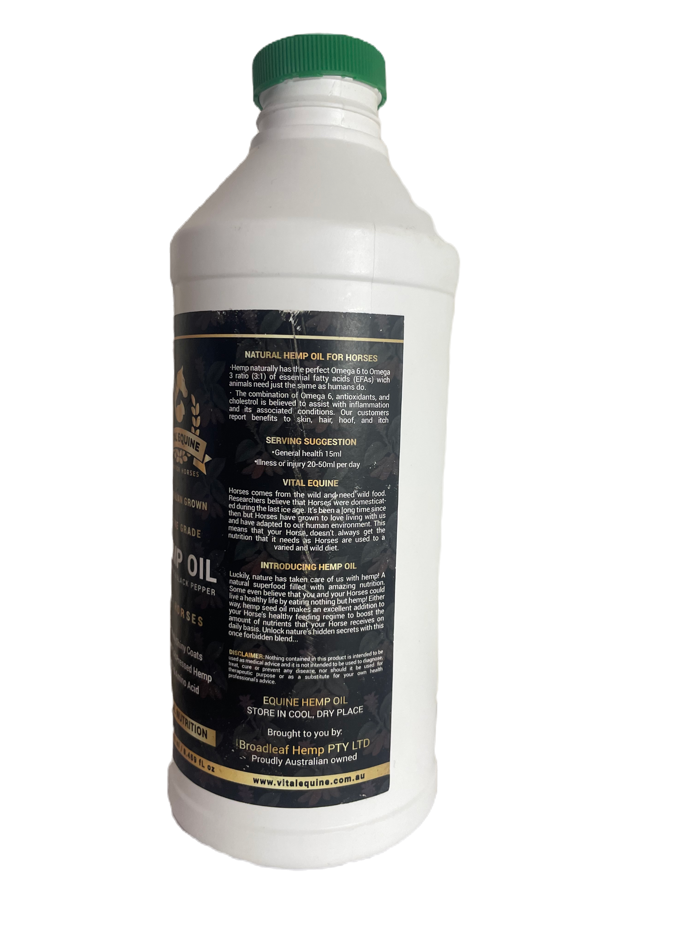 Vital Equine | Hemp & Turmeric Oil For Horses - 1 litre V925-VEO-T-1L