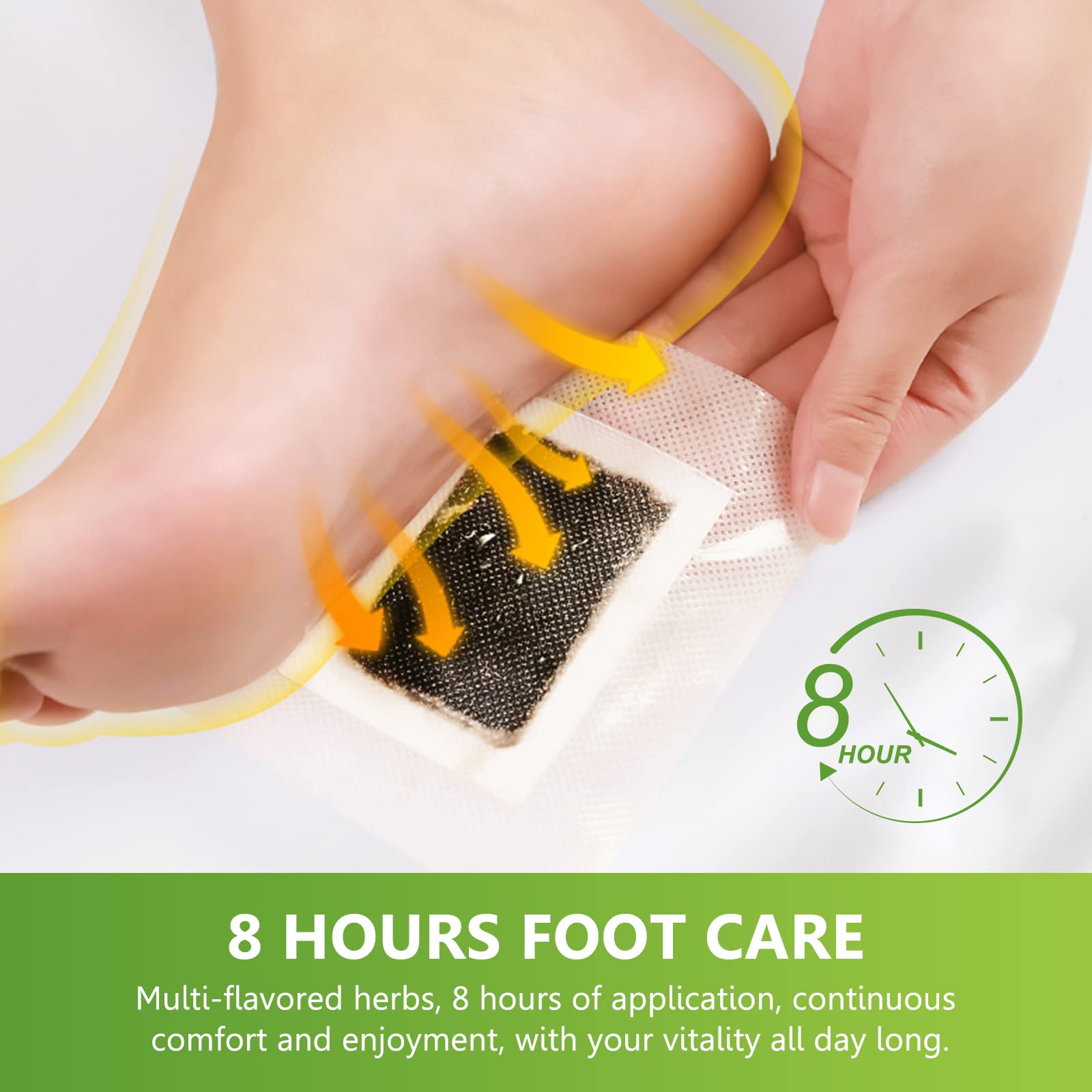 20PCS Natural Bamboo Vinegar & Ginger Powder Foot Pads | Detox, Improve Sleep & Boost Metabolism V932-DH-L2R2-EYZM