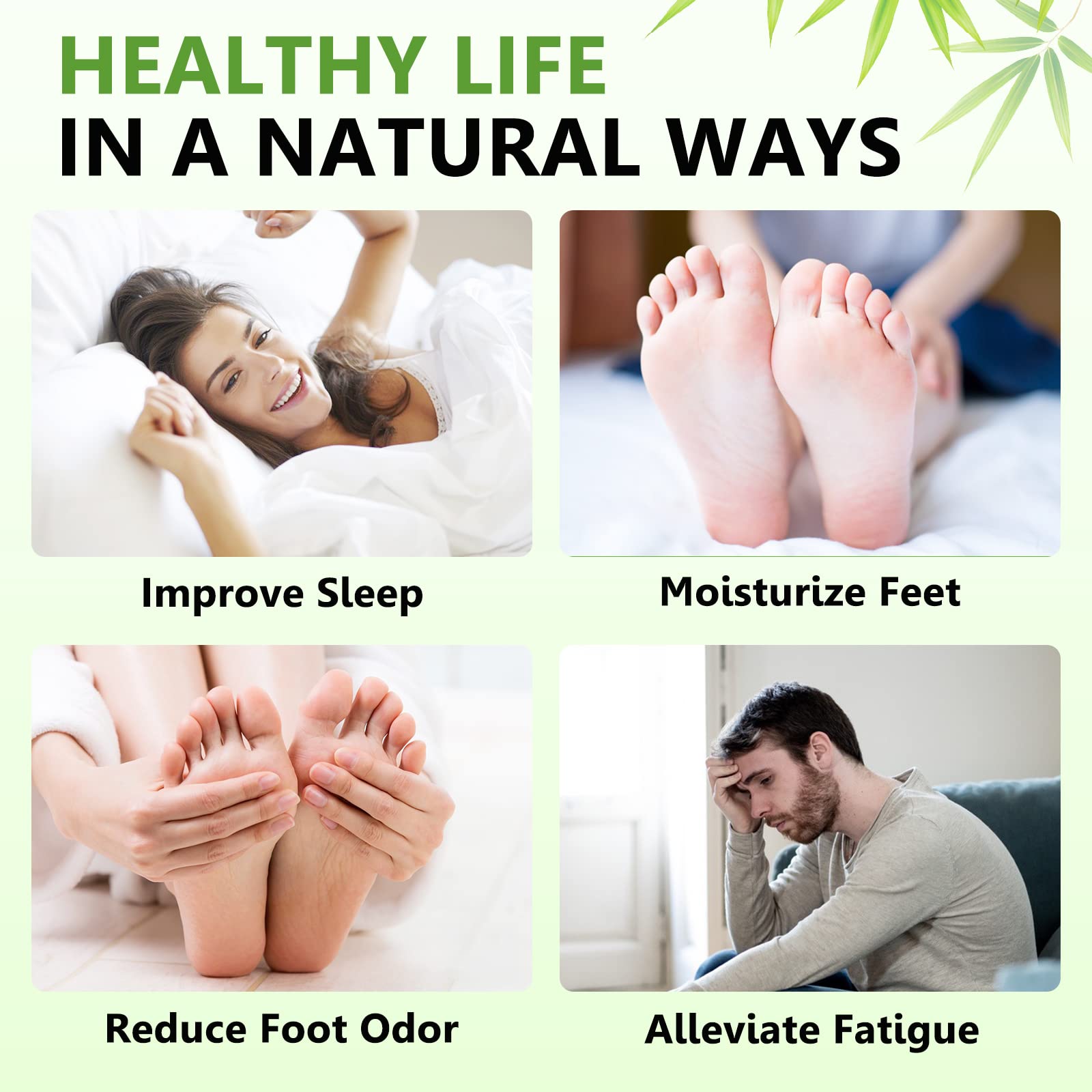 20PCS Natural Bamboo Vinegar & Ginger Powder Foot Pads | Detox, Improve Sleep & Boost Metabolism V932-DH-L2R2-EYZM