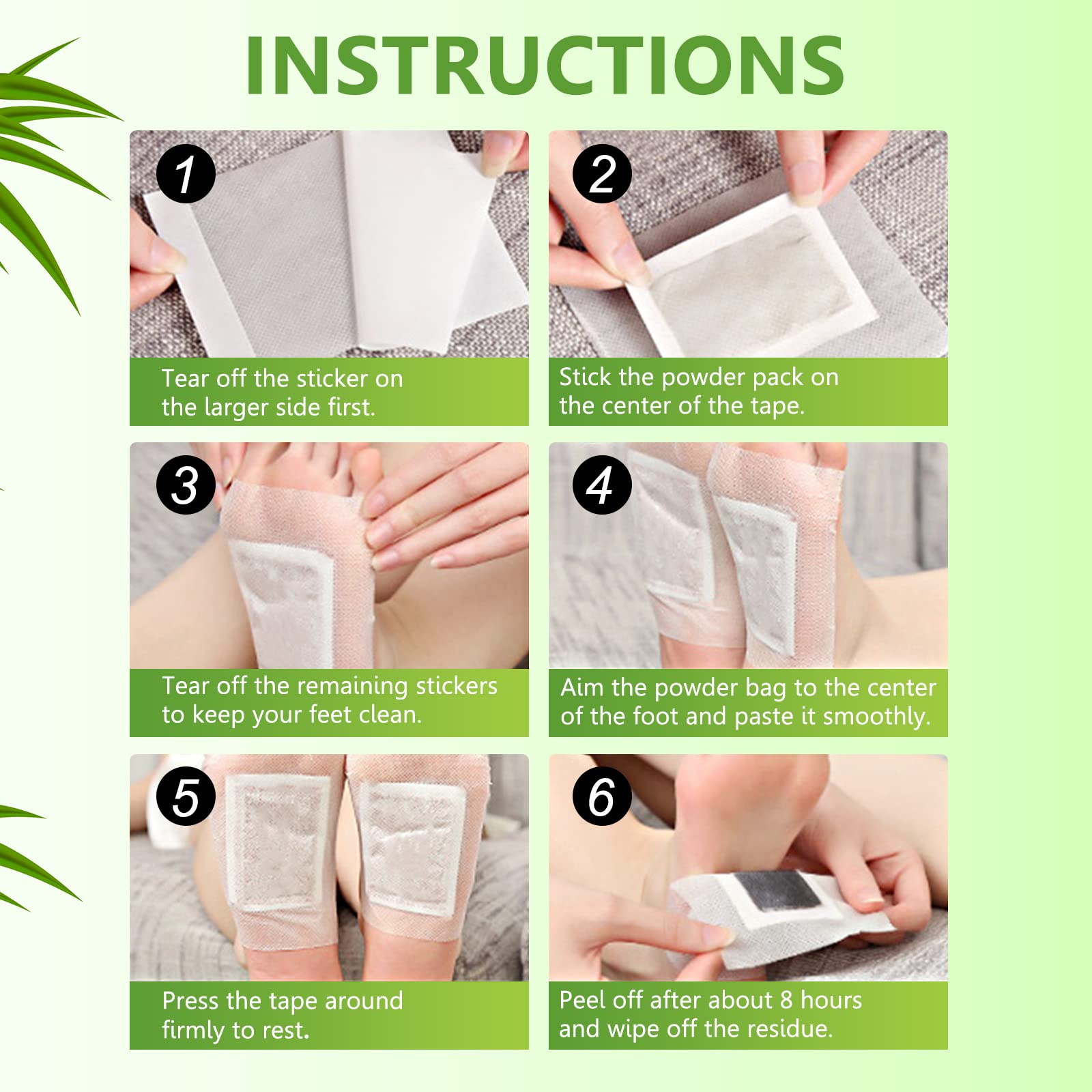 20PCS Natural Bamboo Vinegar & Ginger Powder Foot Pads | Detox, Improve Sleep & Boost Metabolism V932-DH-L2R2-EYZM