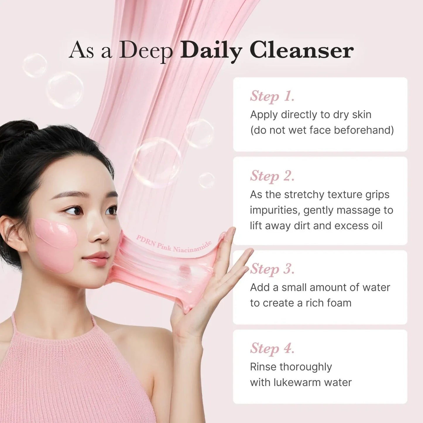 MEDICUBE PDRN Pink Niacinamide Whip Cleanser 120ml V932-PINKCLEANER