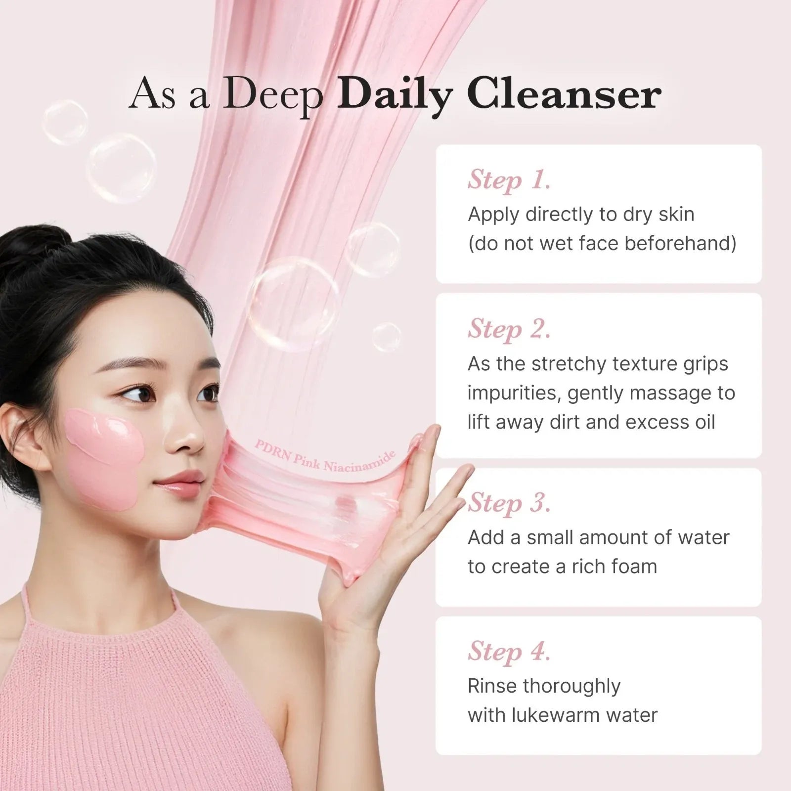 MEDICUBE PDRN Pink Niacinamide Whip Cleanser 120ml V932-PINKCLEANER