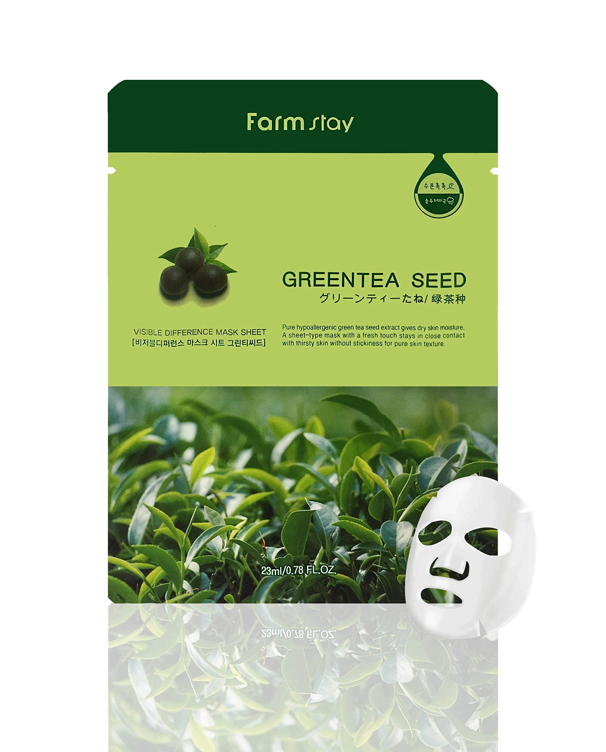 Farmstay Korean Greentea Seed Hydration Facial Mask Sheet(Pack of 10) V932-Q4-G6BA-R822
