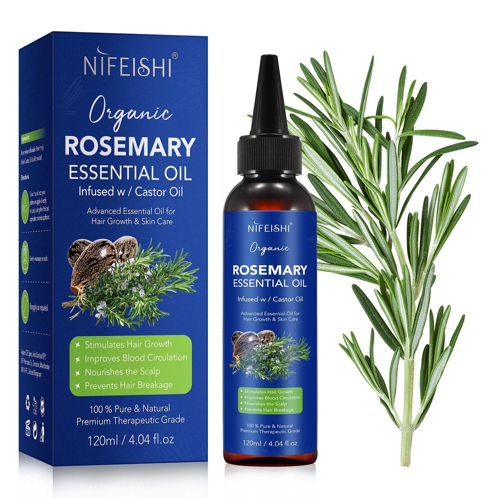 nifeishi organic rosemary essential oil 120 ml V932-ROSEMARRY-OIL