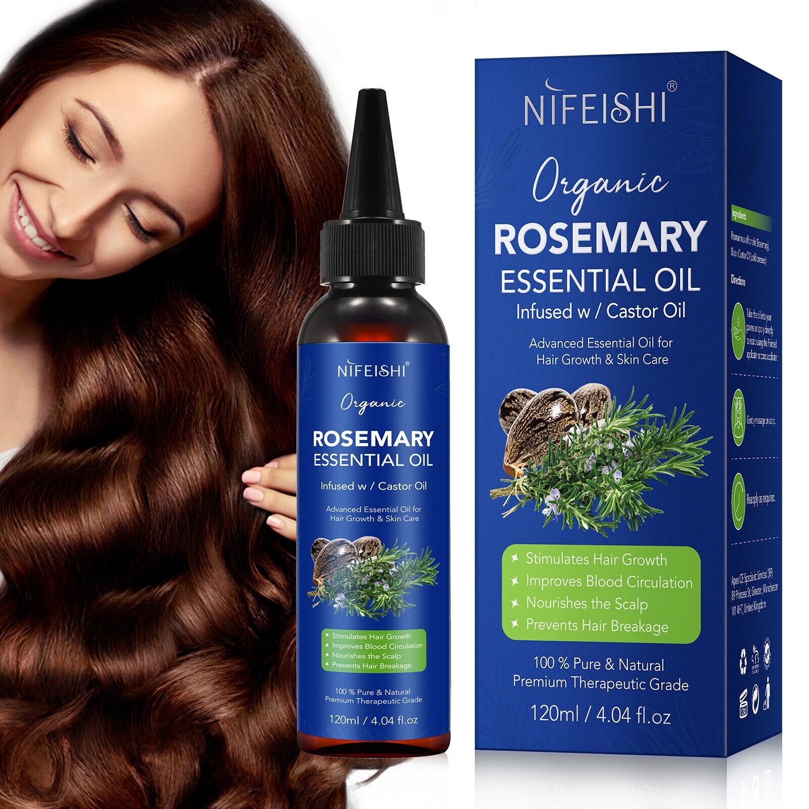 nifeishi organic rosemary essential oil 120 ml V932-ROSEMARRY-OIL