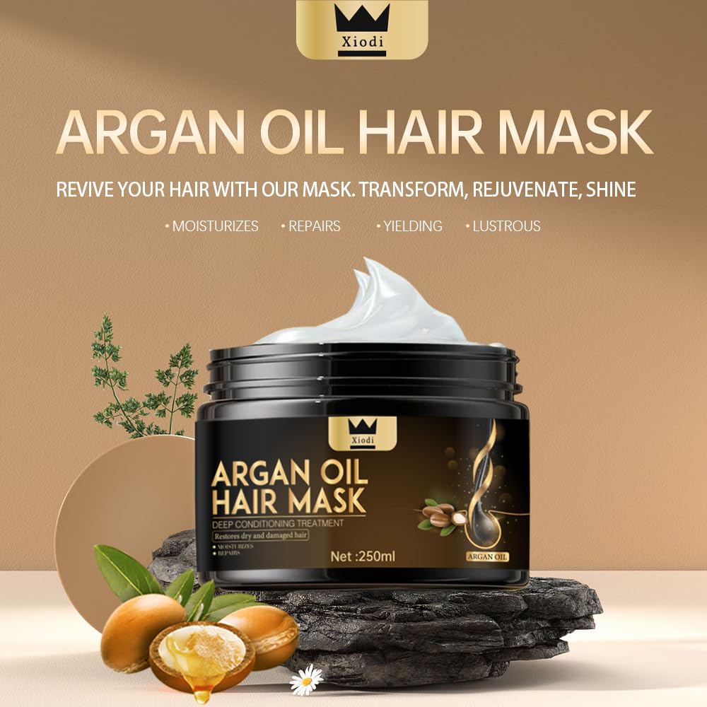 Xiodi Argan Oil Hair Mask, 100% Pure Anti-Hairfall Dandruff Treatment V932-X0-8IUN-YZVL