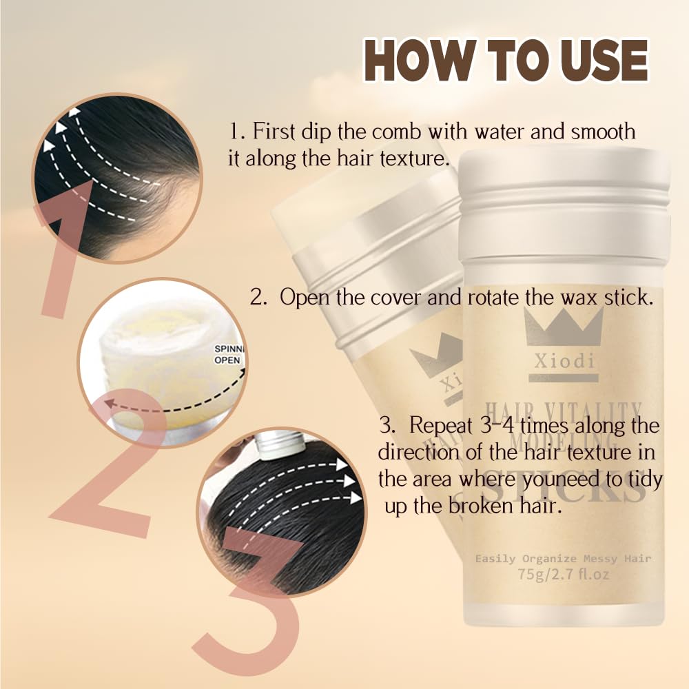 2X Hair Edge Control Hair Wax Stick | 75g Each | Natural Styling for Relaxed & Natural Hair V932-X1-RXKL-C11G