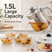 HOPER LAYER FA-K1501 Electric Glass Tea Kettle 1.5L Tea Maker SAA Certified