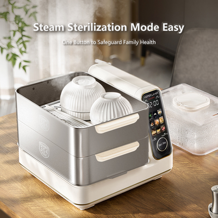 Hoper Layer Electric Food Steamer 16L Large Capacity 10 Second Start 24H Timer Independent Water Tank V940-HG180-01
