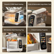 Hoper Layer Electric Food Steamer 16L Large Capacity 10 Second Start 24H Timer Independent Water Tank V940-HG180-01