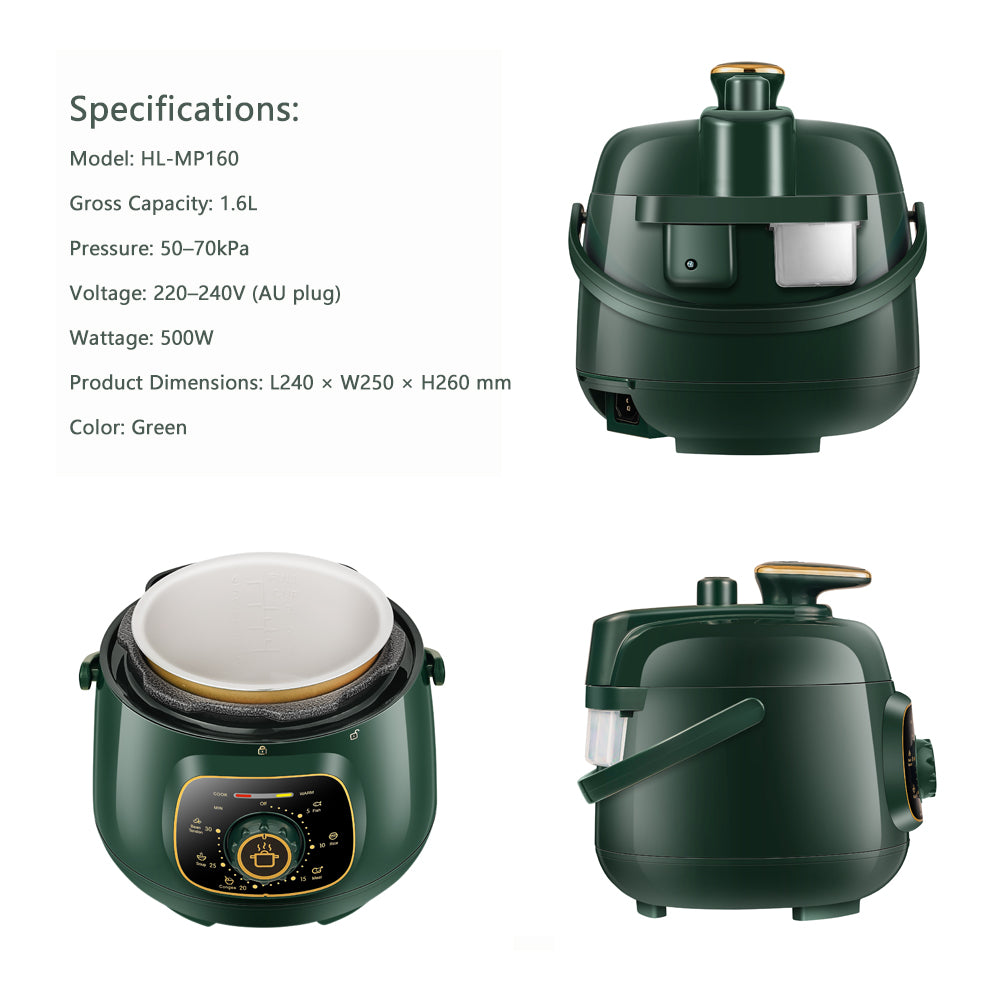 Hoper Layer Mini Electric Pressure Cooker - HL-MP160 3-Cup Small Rice Cooker V940-HL-MP160