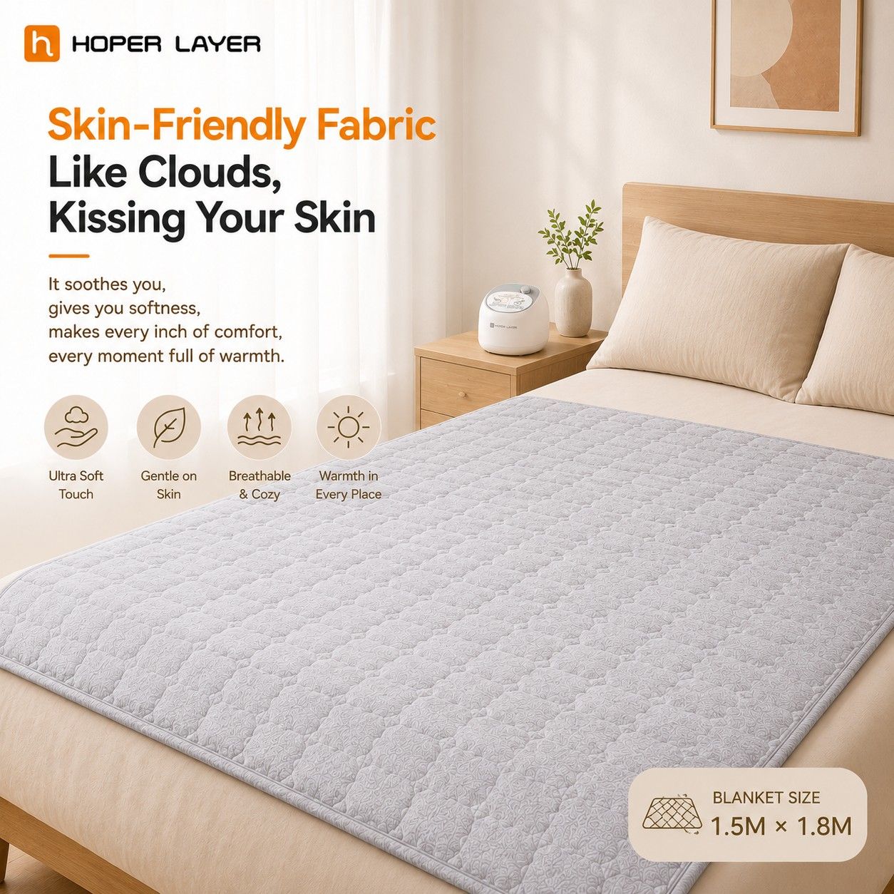 HOPER LAYER WHB15 Water Heated Blanket Water Heating Mattress Pad