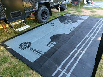 Country Grey 5m x 2.4m recycled poly mat V941-COUNTRYG5